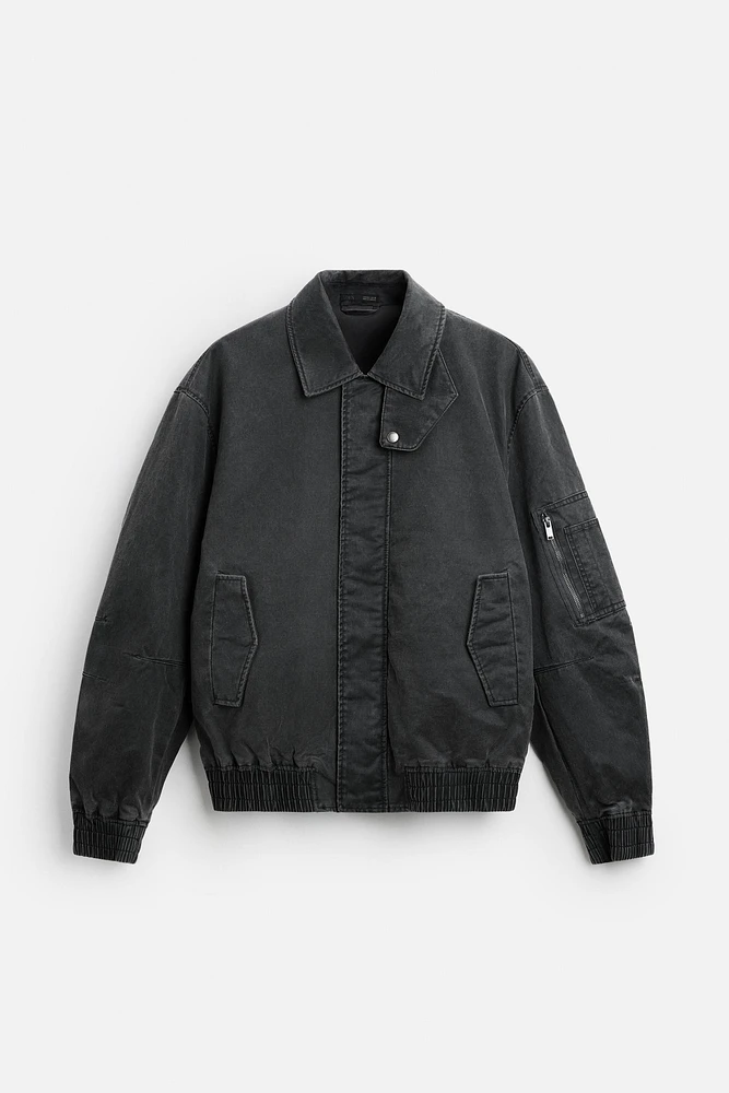 WAXED EFFECT WASHED JACKET