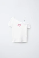 T-SHIRT ASYMÉTRIQUE RIB FANTAISIE