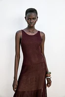 ROBE LONGUE EN MAILLE CÔTELÉE