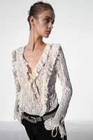 LACE RUFFLE TOP