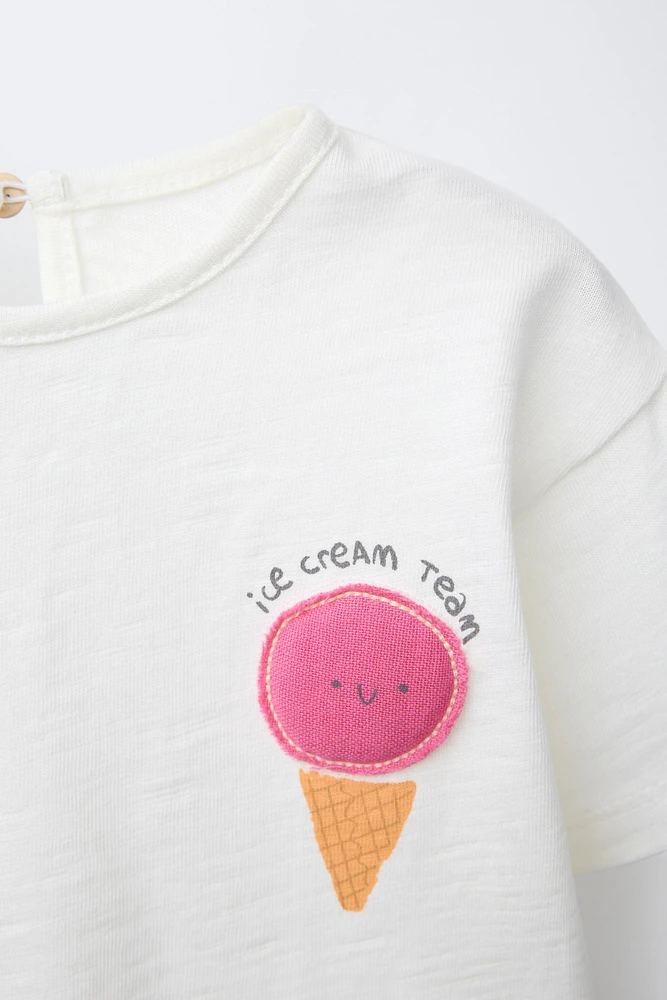 ICE CREAM APPLIQUÉ T-SHIRT