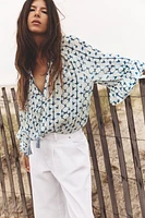METALLIC THREAD PRINTED BLOUSE