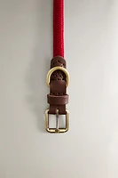 LEATHER AND ROPE DOG NECKLACE