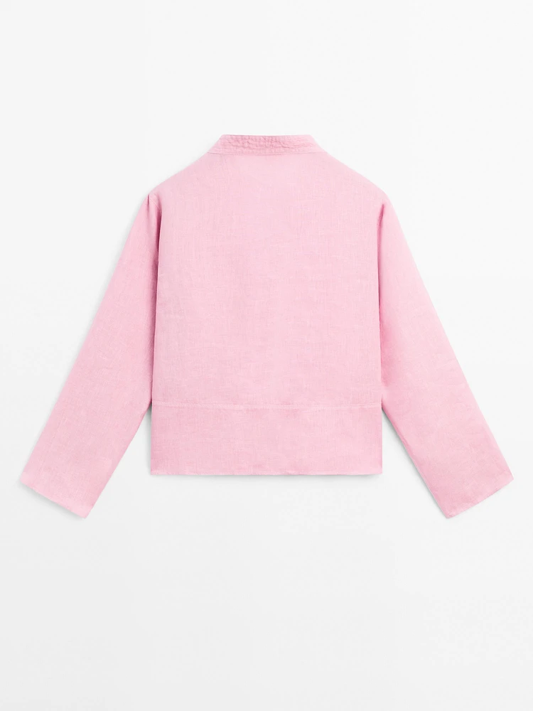 100% linen long sleeve shirt