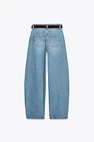 Z1975 HIGH-WAISTED WIDE LEG TAPERED BELTED JEANS