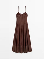 Bodice dress with contrast seams