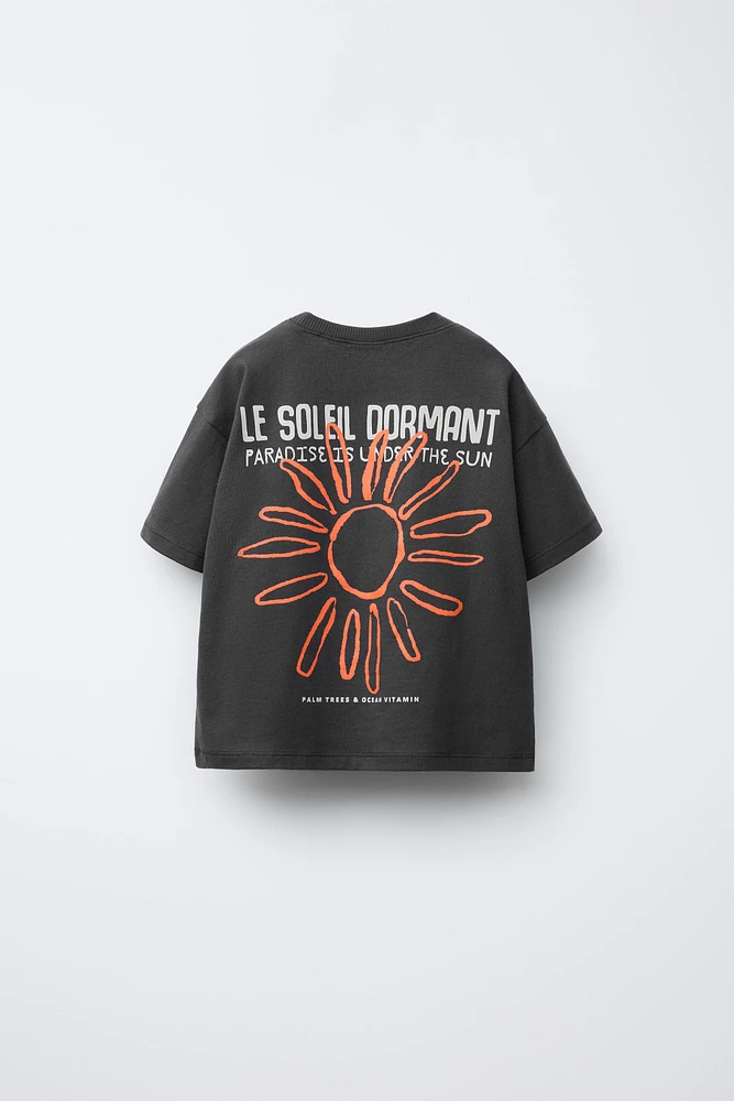 SUN TEXT PRINT T-SHIRT