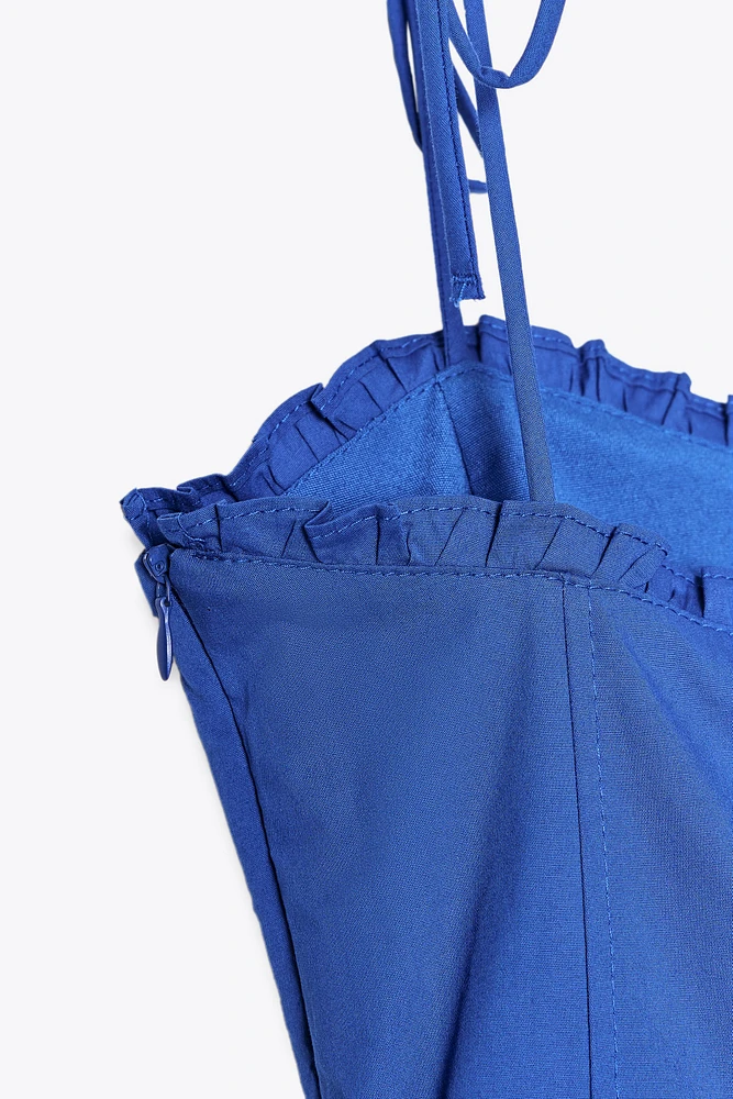 ROBE MIDI POPELINE NŒUDS