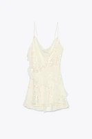 SEQUIN RUFFLE MINI DRESS