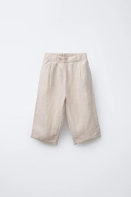100% LINEN CROSSOVER PANTS