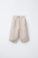 100% LINEN CROSSOVER PANTS