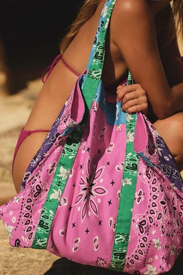 PRINTED TWILL MAXI BAG