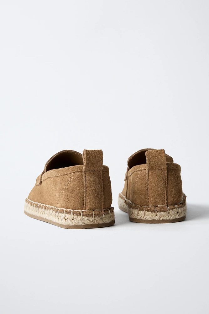 LEATHER JUTE LOAFERS