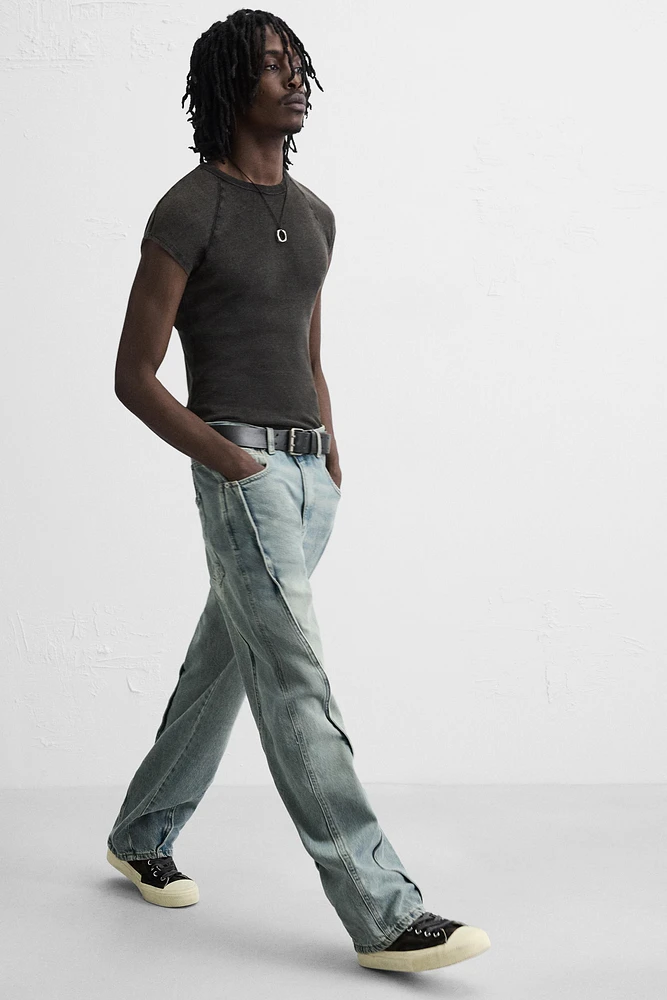 JEAN BAGGY À COUTURES