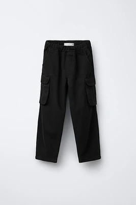 TWILL BARREL PANTS WITH POCKETS