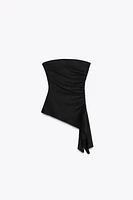 TEXTURED BANDEAU TOP