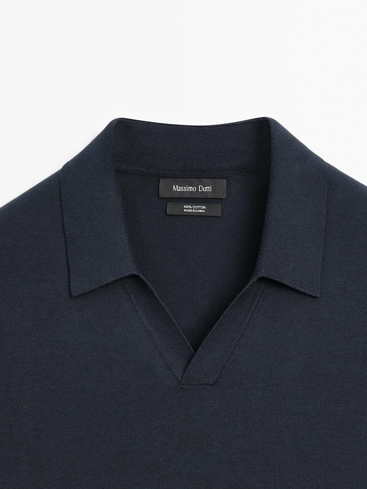 Polo à manches courtes en maille 100 % coton