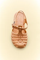 RUBBERIZED CAGE SANDALS WITH HOOK-AND-LOOP STRAP
