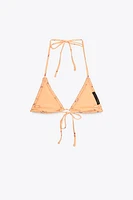 HAUT DE BIKINI FLEURS ET DENTELLE