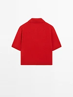 100% cashmere knit short sleeve sweater