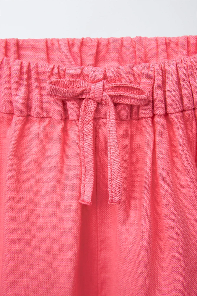 100% LINEN RUFFLED CULOTTES