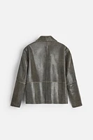 CRACKLE EFFECT LEATHER JACKET