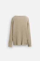 RIBBED DISTRESSED SWEATER