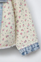 VESTE EN DENIM PATCHWORK FLEURS
