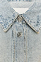 VESTE COURTE EN JEAN TRF DÉCHIRURES