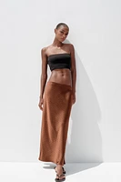 SATIN MIDI SKIRT