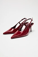 PATENT LEATHER SLINGBACK PUMPS