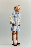 VESTE EN DENIM PATCHWORK FLEURS