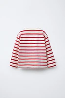 HEAVYWEIGHT STRIPED EMBROIDERED T-SHIRT