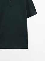100% cotton polo shirt with micro textured weave