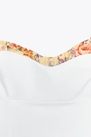PRINTED COMBINATION STRETCH TOP