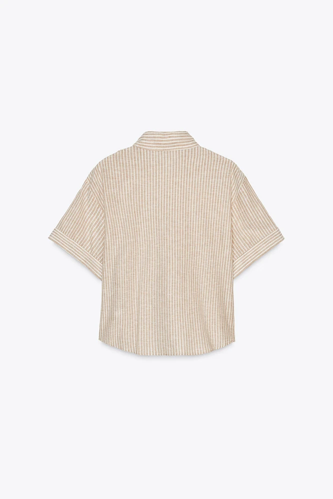 METALLIC THREAD STRIPED SHIRT