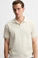 RIB STRUCTURED POLO SHIRT