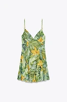 PRINTED TULLE MINI DRESS
