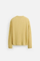 100% LINEN RIBBED SWEATER