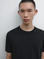 Short-sleeved T-shirt with linen