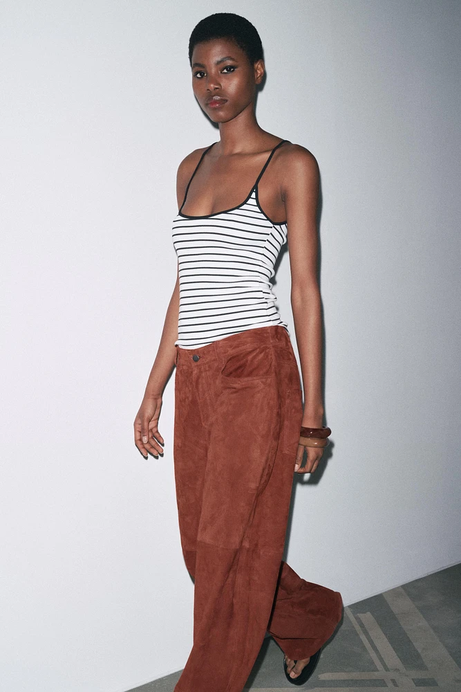 RIBBED STRAPPY TANK TOP