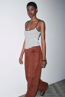 RIBBED STRAPPY TANK TOP