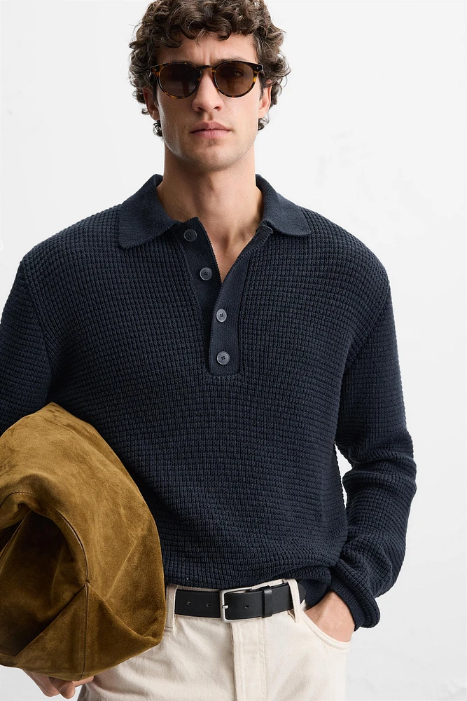 PURL KNIT POLO