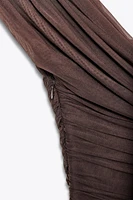 ROBE COURTE EN MATIÈRES VARIÉES ASYMÉTRIQUE