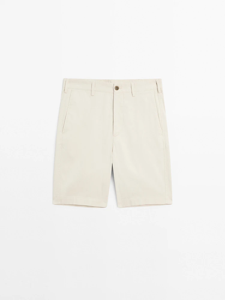 Cotton blend Bermuda shorts