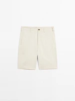 Cotton blend Bermuda shorts