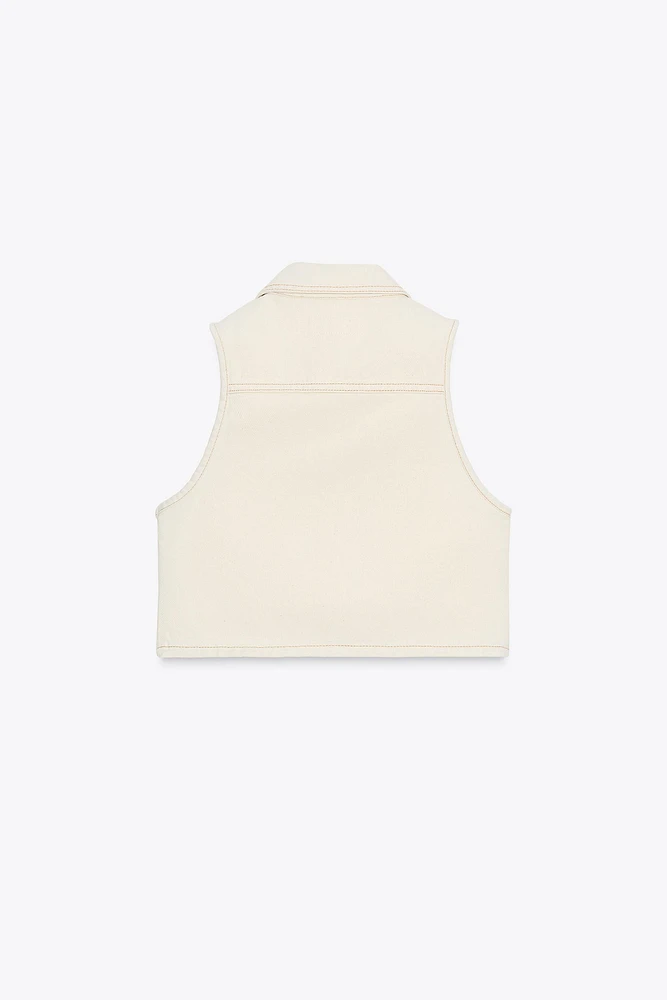 GILET COURT EN JEAN Z1975