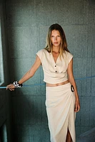 JUPE MIDI BOUCLE EN LIN