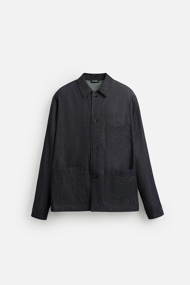 DENIM POCKET OVERSHIRT