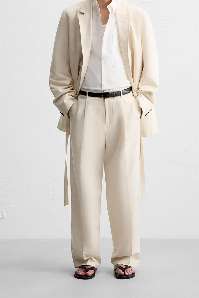 PLEATED SUIT PANTS